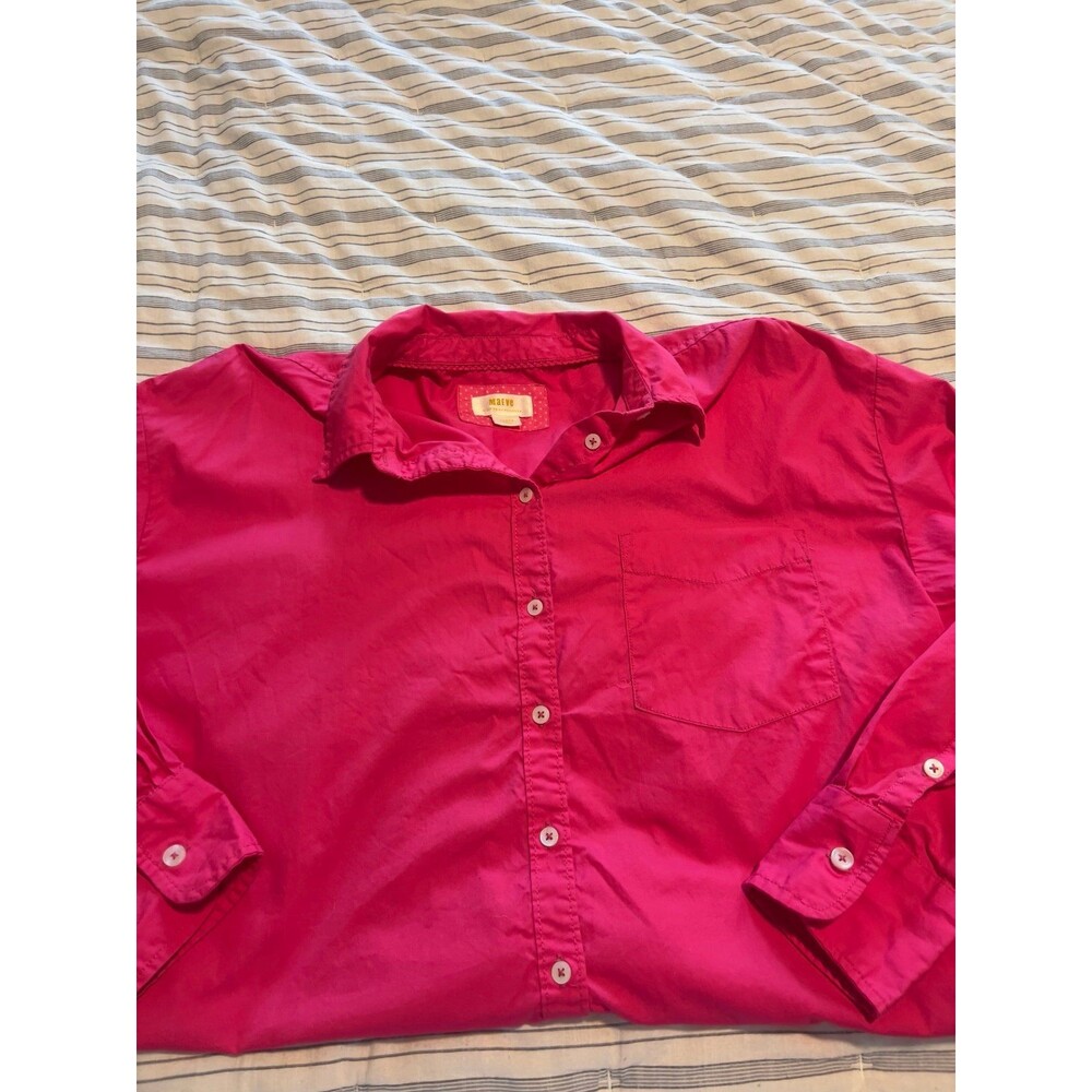 Maeve by Anthropologie Oversized Pink Button Down Shirt Dress Women’s Size Large - Picture 6 of 9